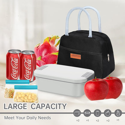 JBGOYON Bento Box and Lunch Bag Set, Leak-Proof Lunch Box for Adults and Kids with Built-in Utensils, Insulated for Work School Travel, Microwave & Dishwasher Safe, All-in-One (Purple)