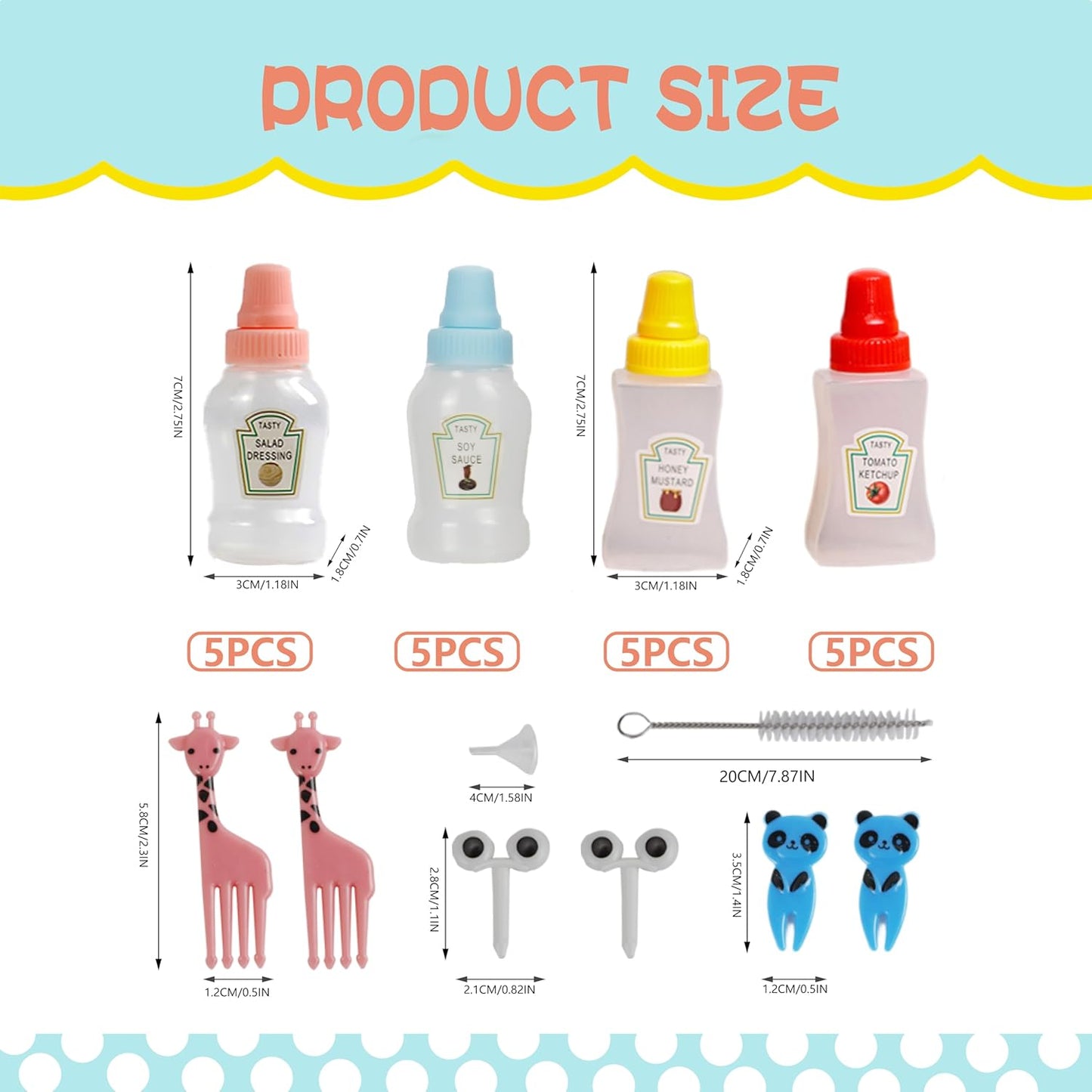 81 Pcs Bento Box Accessories, Including Mini Ketchup Bottles Squeeze, Condiment Squeeze Bottles, Sauce Container, Cute Food Picks for Office, Picnic, Salad Dressing, Honey,Travel, Lunch box