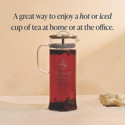 Rishi Tea Simple Brew Teapot for Loose Tea, Borosilicate Glass, 400ml