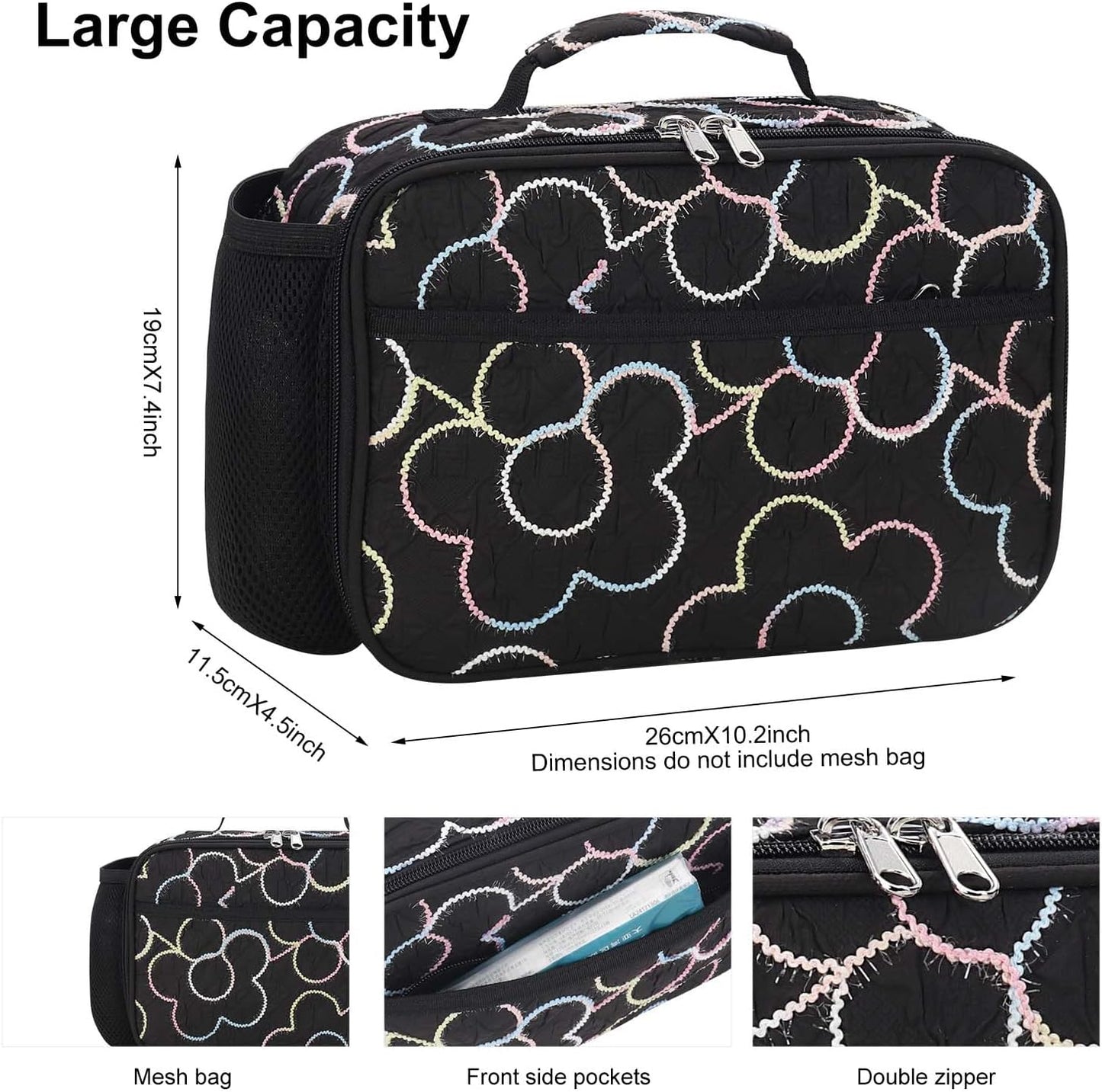 RHCPFOVR Kids Lunch Bag - Insulated Lunch Box for Boys Girls,Washable Lunch Bag and Reusable Toddler Leak-proof Lunchbox for School and Daycare - Colors B