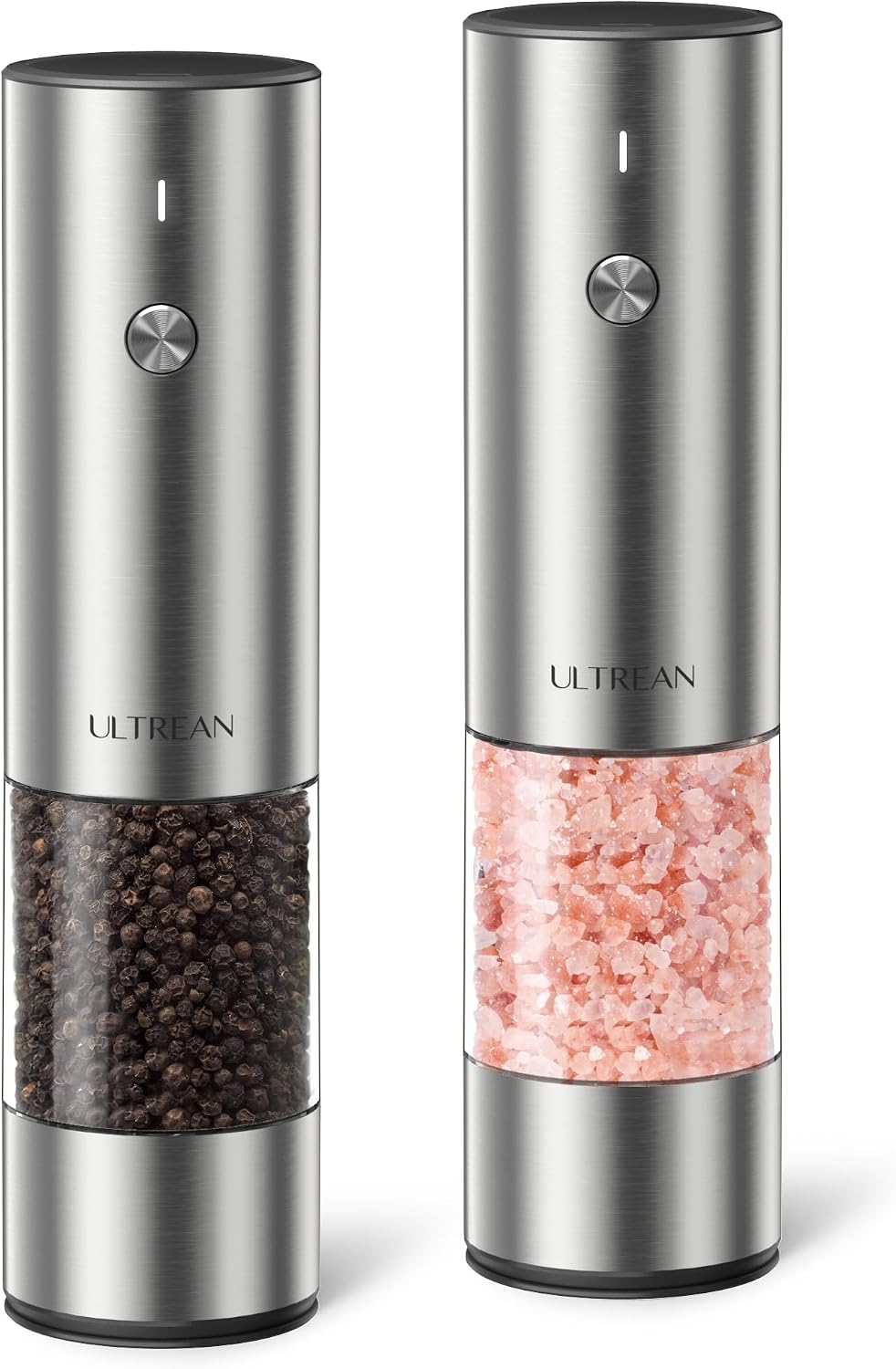 Ultrean Electric Salt and Pepper Grinder Set, Rechargeable,Matte Black