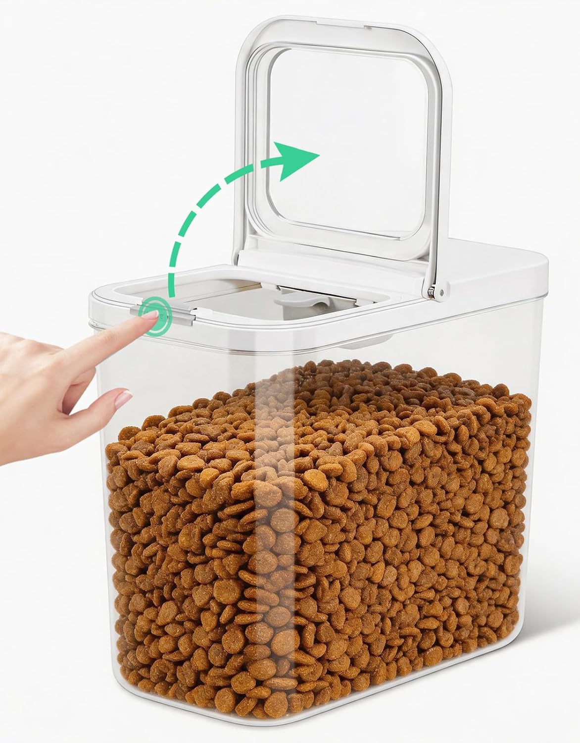 TBMax Dog Cat Food Storage Container 12Lbs with Airtight Flip-up Lid, Large Pet Food Dog Treat Container with Scoop, Airtight Food Storage Bin for Kitchen Organization