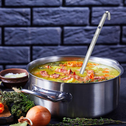 meekoo Stainless Steel Ladles Soup with Long Handle, 6oz