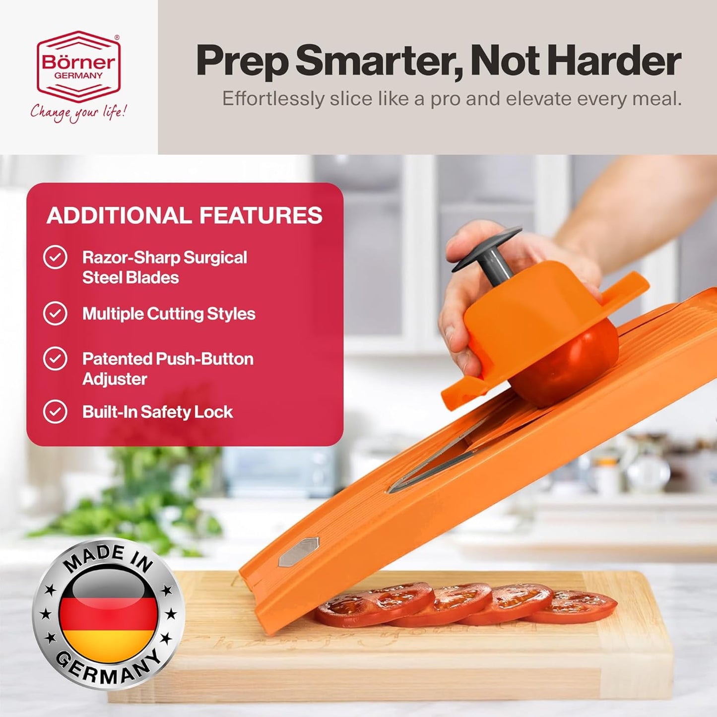 Swissmar Borner V Power Mandoline, V-7000, Red