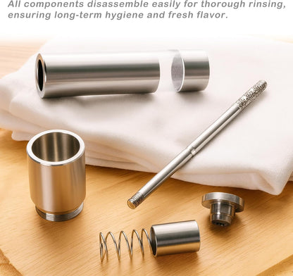 [2 Pieces] Premium Stainless Steel Salt Grinder and Pepper Mill Set for Pepper Sea Salt Himalayan Salt and Spices with Thumb Button for One Hand Operation