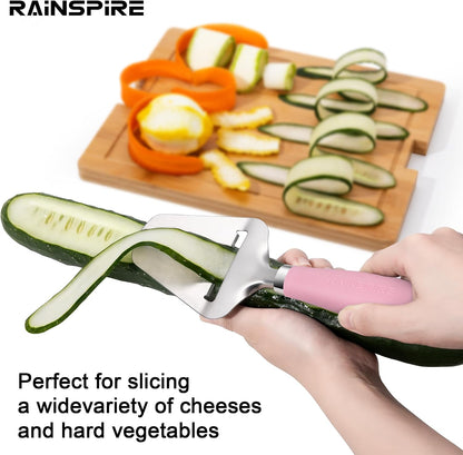 Rainspire Upgraded Non-Stick Cheese Slicers for Block Cheese Multi-Functional Cheese Cutter for Mozzarella, Cheddar, Gruyere Charcuterie Accessories Dishwasher Safe Kitchen Tools, Black