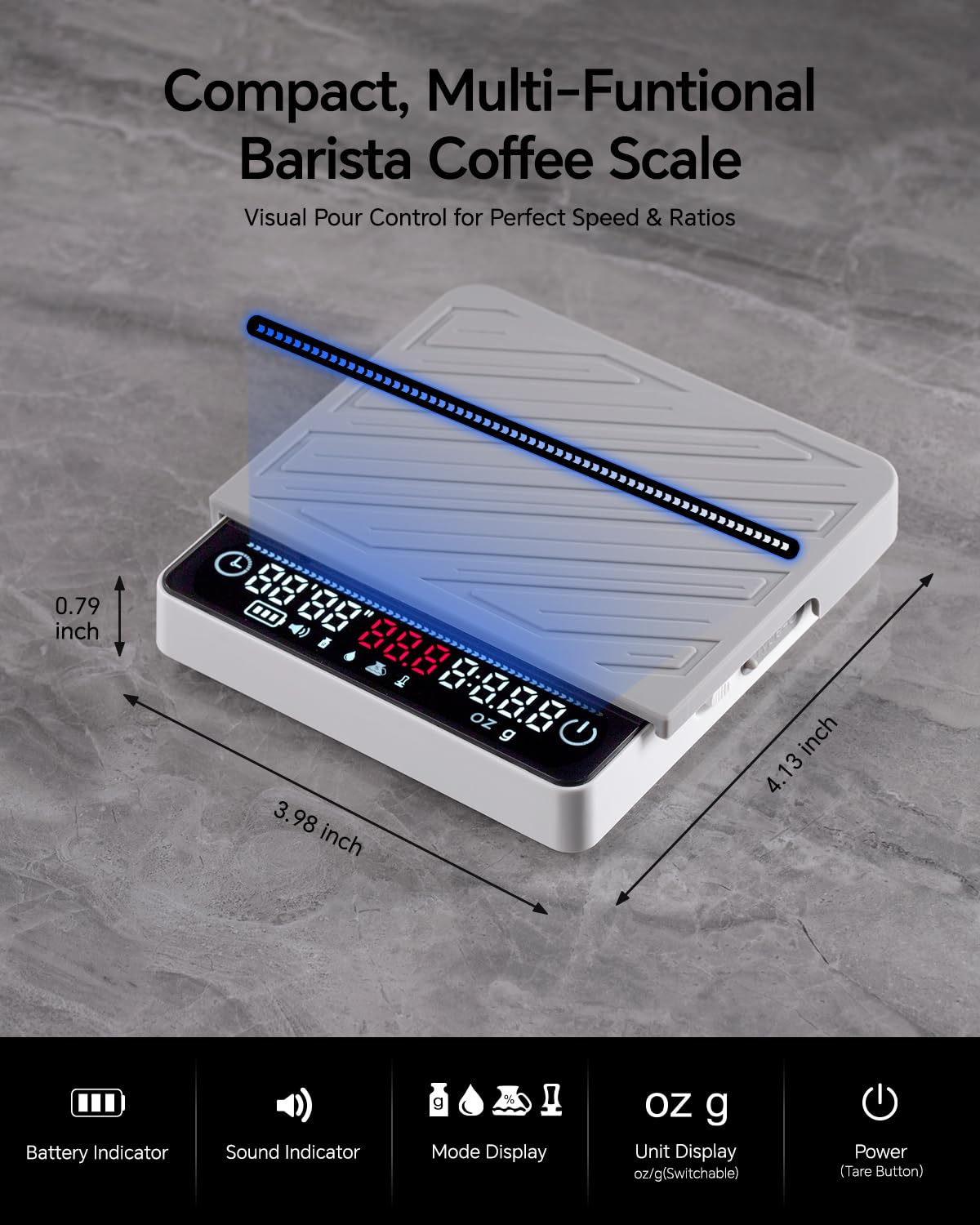 Walnut Coffee Bean Scale Set with Spritzer, Coffee Lover Gifts