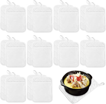 Hoolerry 7''x 9'' Sublimation Pot Holders with Pocket, Black