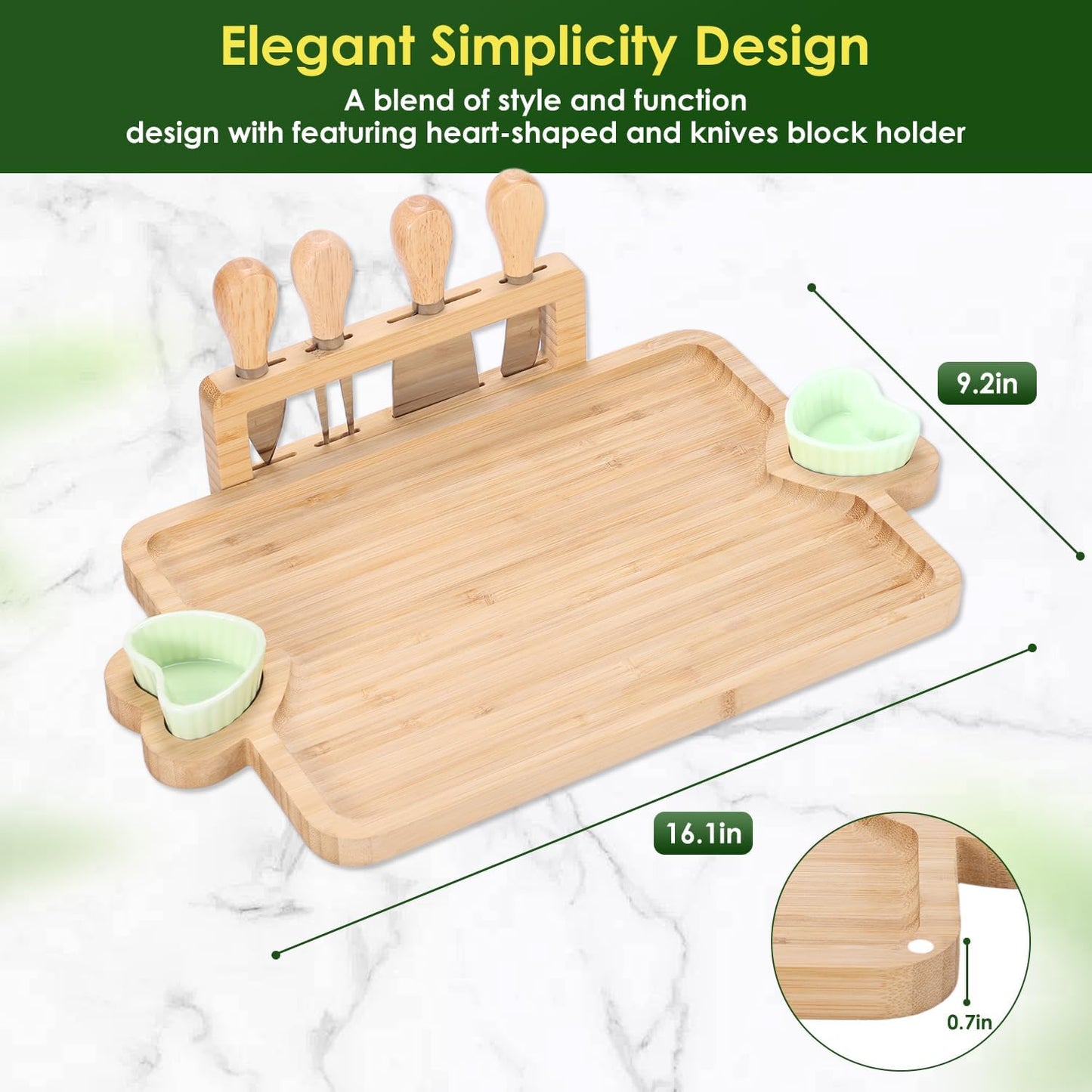 Charcuterie Boards Gift Set: Bamboo Charcuterie Cheese Board - Unique for Mom - House Warming Gifts New Home, Bridal Shower Wedding Gifts for Couple
