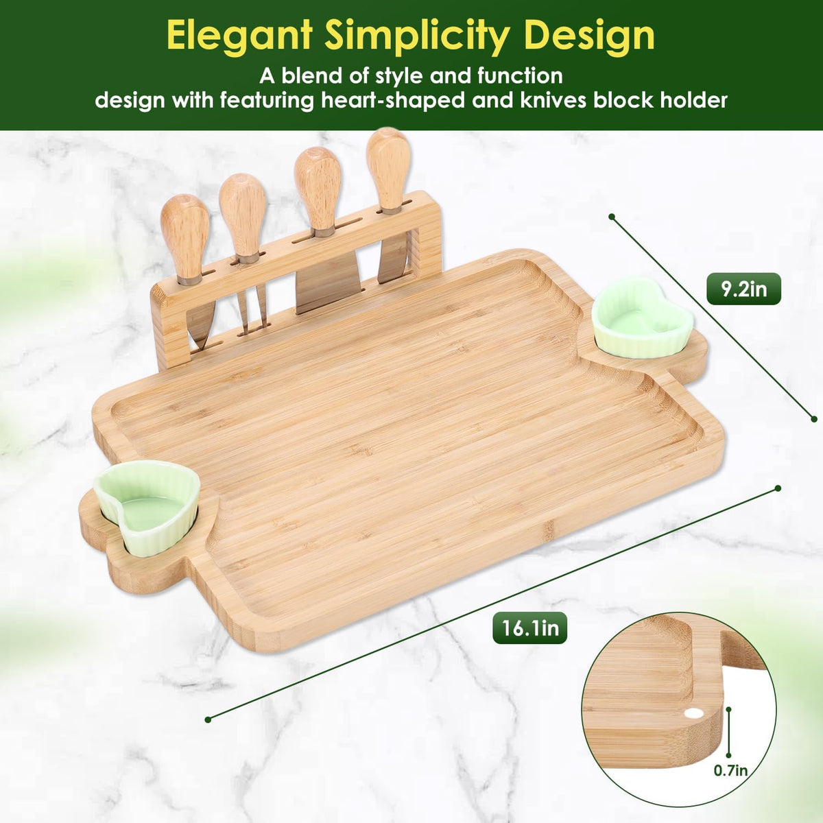 Charcuterie Boards Gift Set: Bamboo Charcuterie Cheese Board - Unique for Mom - House Warming Gifts New Home, Bridal Shower Wedding Gifts for Couple