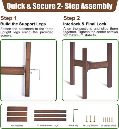 OERGKE Adjustable Bamboo Drink Dispenser Stand, Water Dispenser Holder for 2-5 Gallon (8-12 Inch), Beverage Stand for Countertop & Parties, Walnut