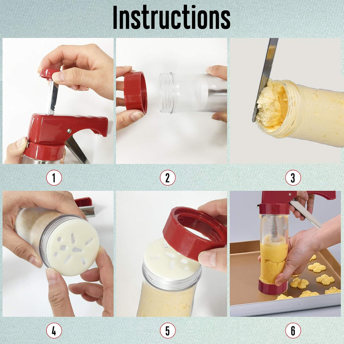 45PCS Cookies Press Gun Kit Set, DIY Cookie Maker Baking Tool