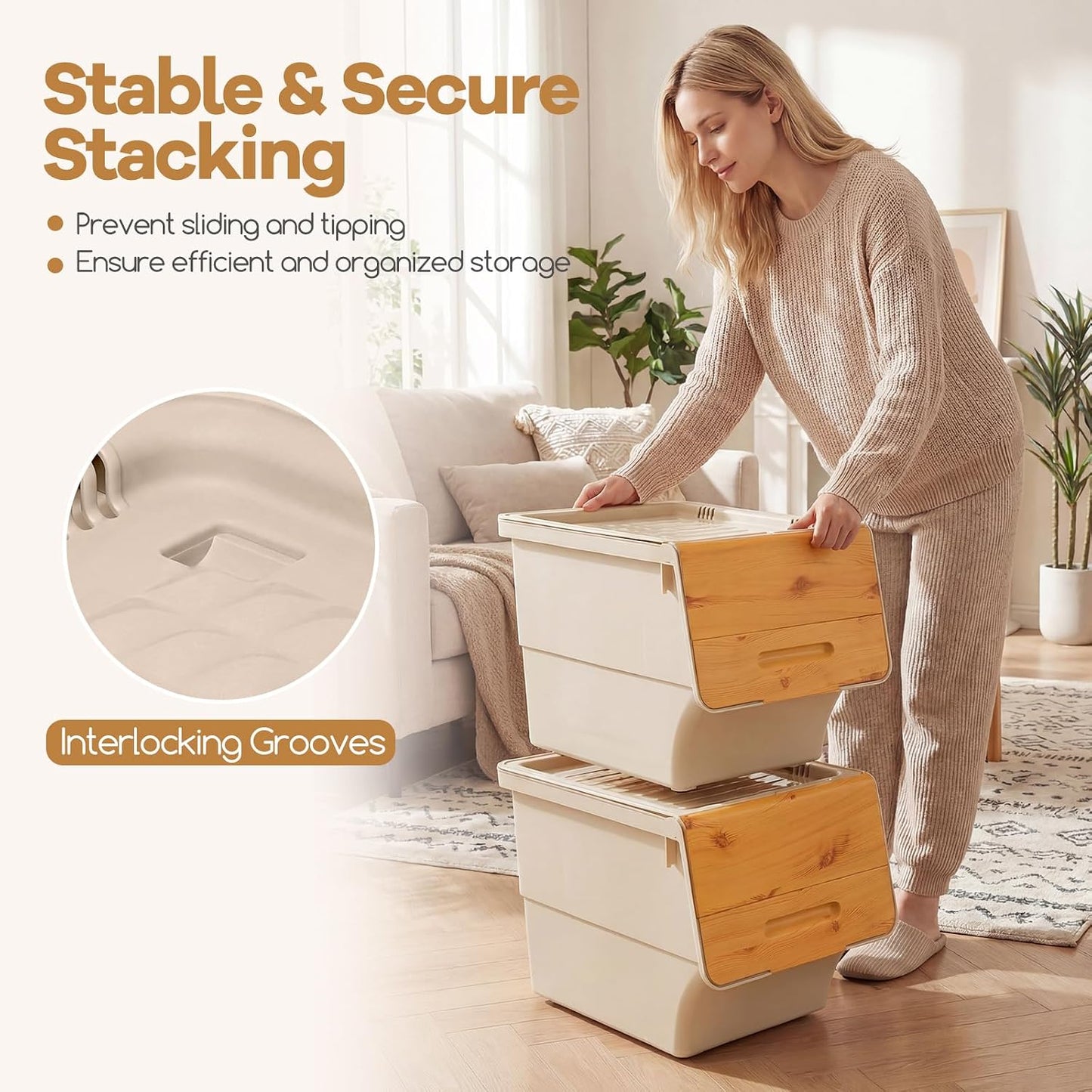 Giantex Plastic Stackable Storage Bins with Lids & Wheels, 3 Pack Open Front Stacking Bins, Organizer Bins for Pantry, Kitchen, Laundry, Closet, Playroom, Bedroom Organization (12.5 QT)