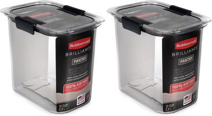 Rubbermaid Brilliance Pantry 10 Piece Set, Clear and Airtight Food and Pantry Storage Containers