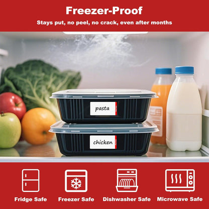 NATURALABEL 500 PCS Blank Removable Freezer Labels with Dispenser - 1" x 2" Food Labels for Meal Prep Containers, Easy Peel-Off Design, No Residue