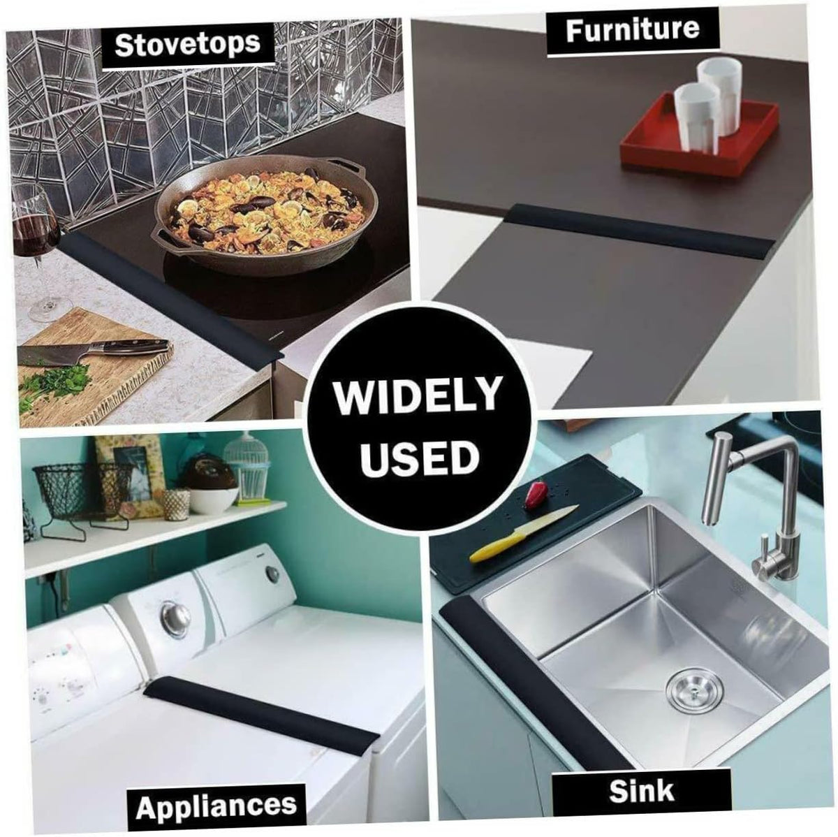 Silicone Stove Covers Flexible Filler for Seamless Sealing Between Stove and Counter Easy to Clean Kitchen Guard Ideal for Oven and Appliance Gaps