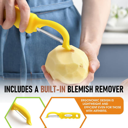 Spring Chef Premium Swivel Vegetable Peeler, Soft Grip Handle and Ultra Sharp Stainless Steel Blades - Perfect Kitchen Peeler For Veggie, Fruit, Potato, Carrot, Apple - Mango