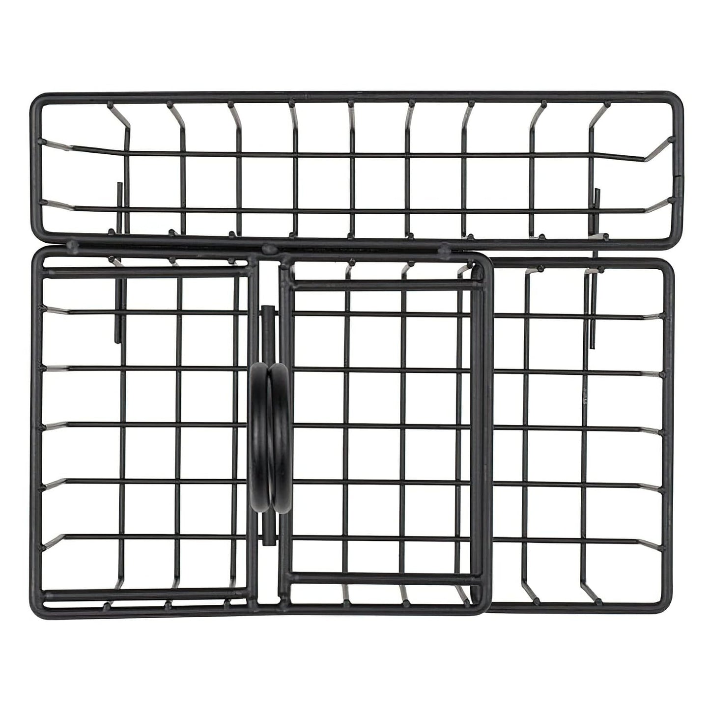 G.E.T. 4 Compartment Condiment Caddy, Teflon Coated, 8" x 6.5", Black (Pack of 12)
