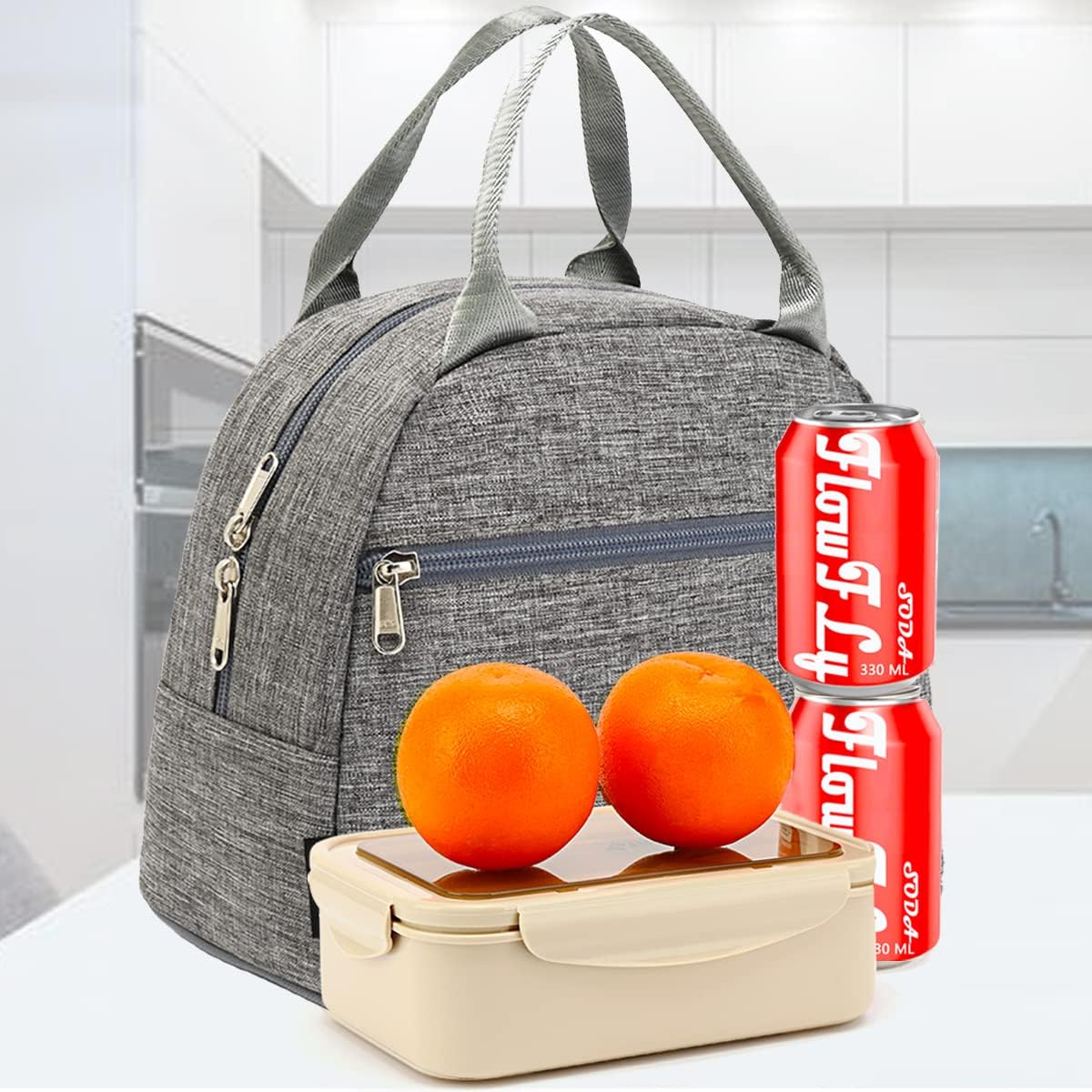 FlowFly Insulated Lunch Cooler Bag - Tote Bag Organizer for Women/Men, Black - Colors A
