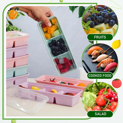 Hushee 10 Pack 17 oz Small Meal Prep Containers with 3 Compartments Snack Containers with Lid Disposable Plastic Bento Box Travel Lunch Food Boxes Stackable for Office Picnic (Mint Green)