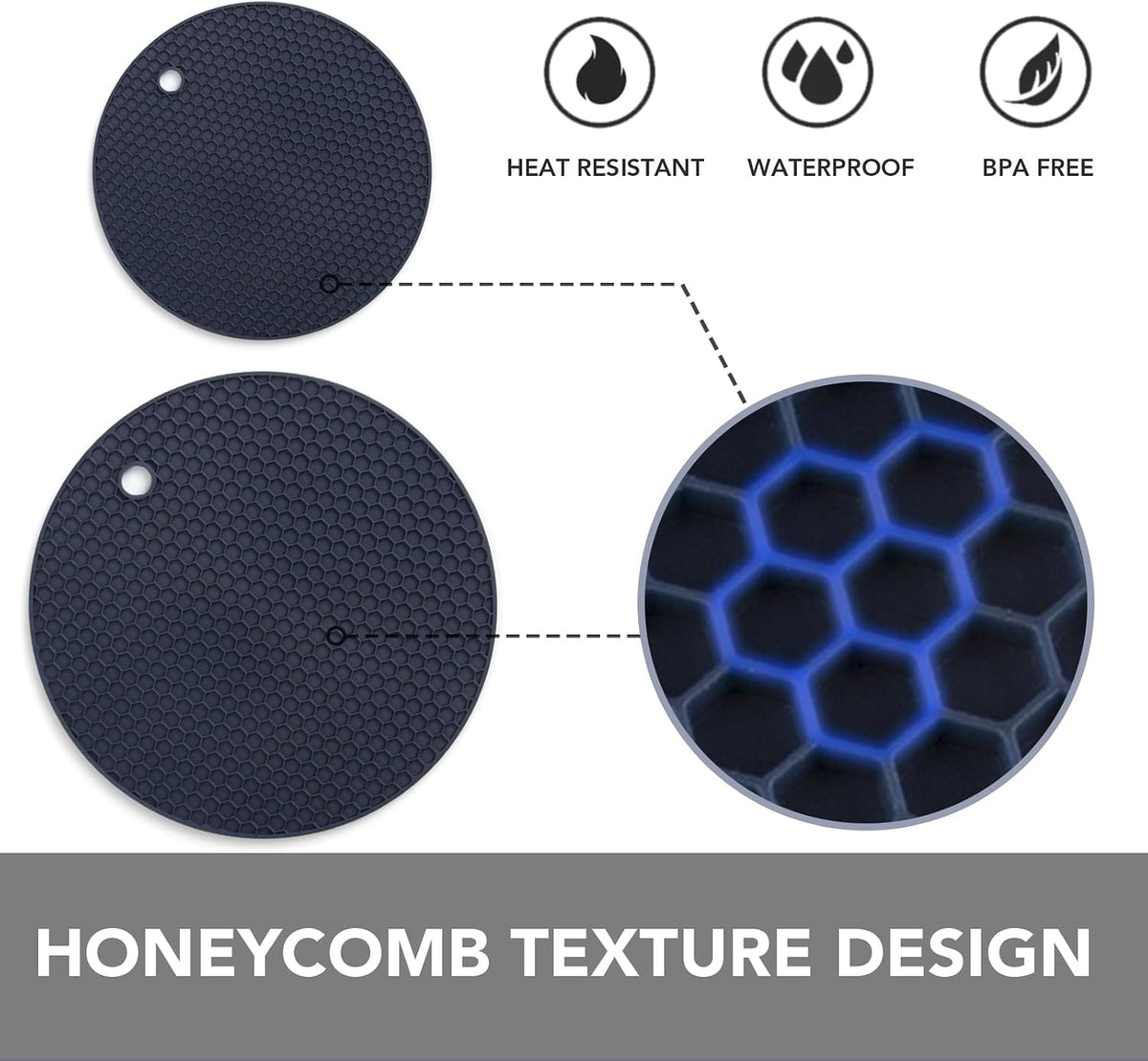 Joyhalo 4 Pack Trivets for Hot Dishes