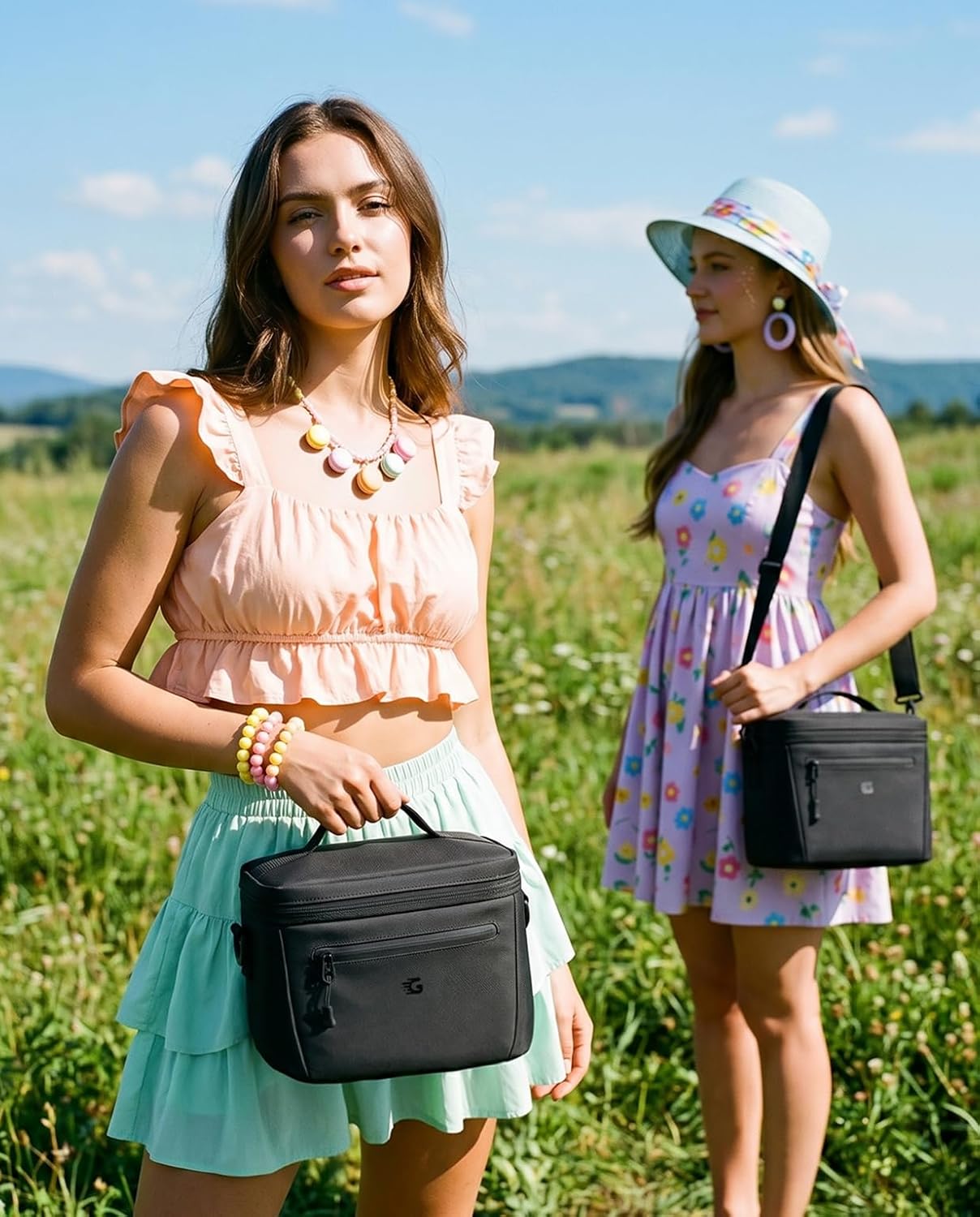 GLORIEROO Insulated Lunch Box Bag Women Girls - Waterproof Leakproof Lightweight Reusable Cooler for School Work Picnic - Back to School