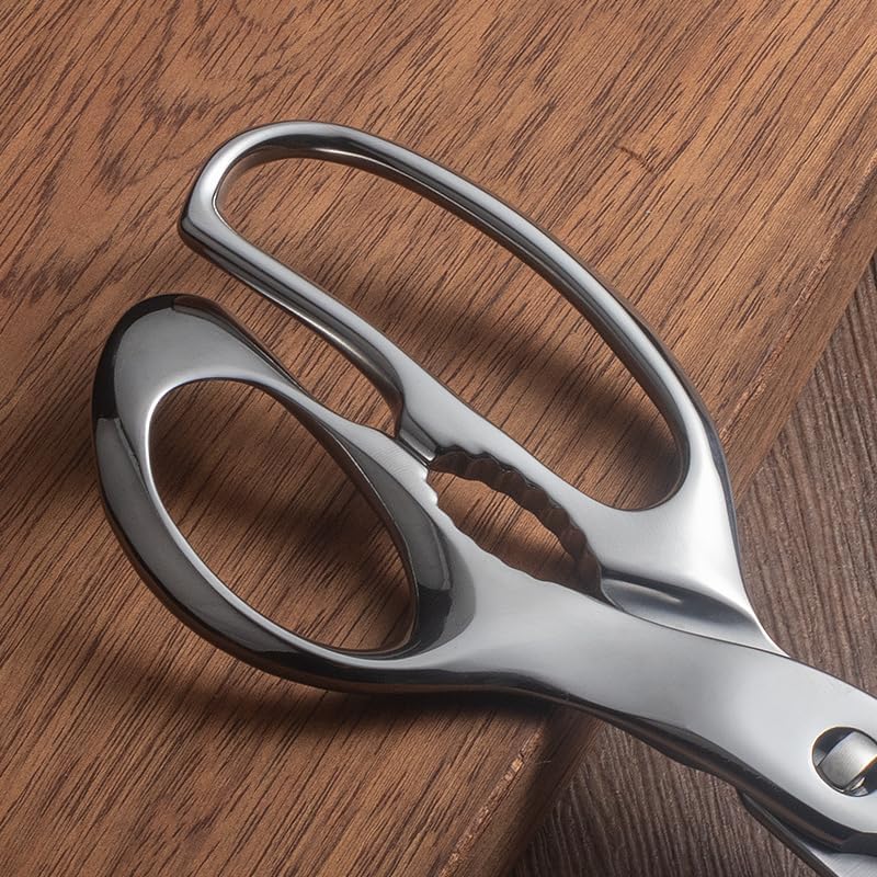 Professional All Stainless Steel Kitchen Scissors, Heavy Duty Stainless Steel Utility Shears for Vegetables, Meat, Fish, Pizza Comes with Black Gift Box Packaging