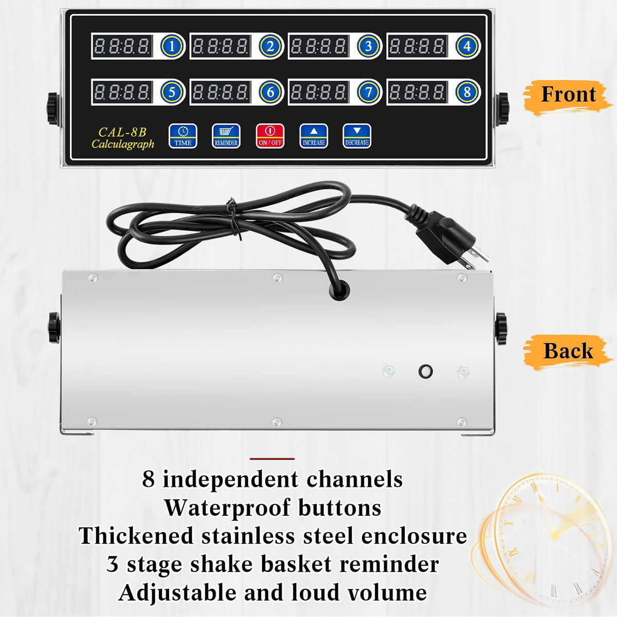 Relaxweex Commercial Digital Kitchen Timer for Cooking, 8 Channel