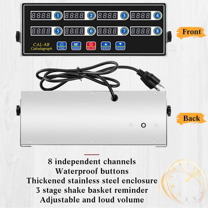 Relaxweex Commercial Digital Kitchen Timer for Cooking, 8 Channel