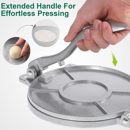 YARNOW Tortilla Press 6.49 inch Aluminum Alloy Dough Press Machine for Flour Tortillas Empanadas Pie Shells Dumplings and Flatbreads Kitchen Tool for Home Cooking