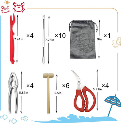 Crab Leg Crackers and Tools for Seafood（29pcs）