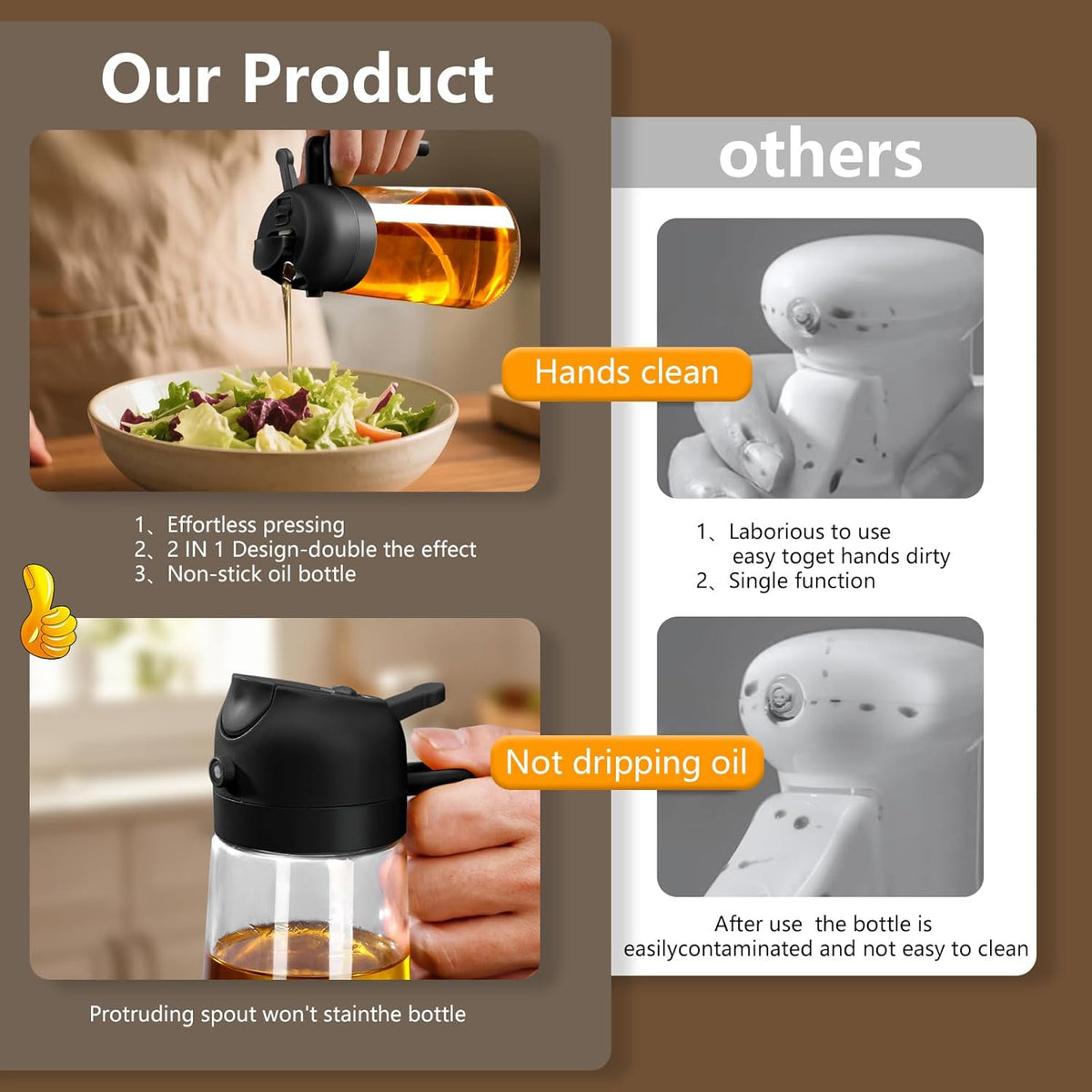 SWEET VIEW Olive Oil Sprayer for Cooking 16oz/470ml