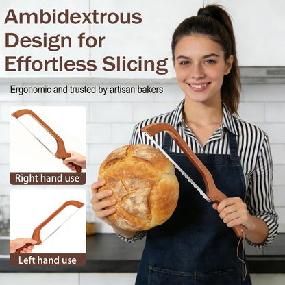 Adjustable Bread Slicer for Perfect Slices - Bread Knife for Homemade Bread with Thickness Guide - Premium Sharp Stainless Serrated Blade for Sourdough Baguettes Bagels Loaves