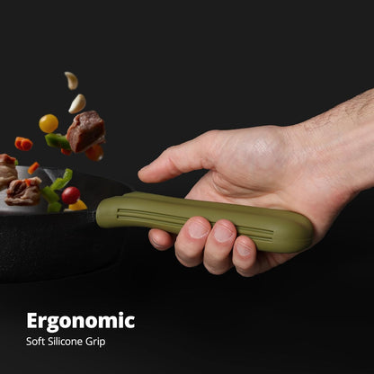 Greater Goods Silicone Handle Cover Designed for Greater Goods Cast Iron Skillet and Griddle, Moss Green