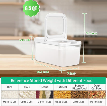TBMAXS Versatile Storage Container Bin with Pop-up Lid & Scoop, Rice Flour Container Dog Cat Food Storage Container, Laundry Room Organization Household Essentials Kitchen Pantry Organizers