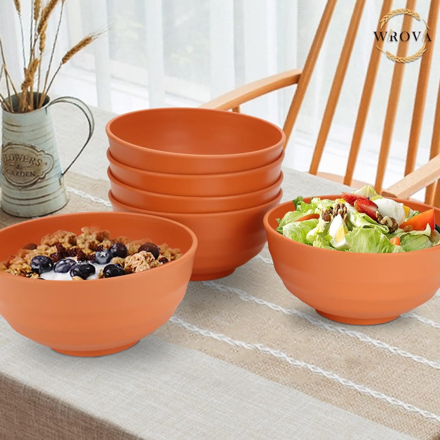 Wheat Straw Bowl Sets,8 PCS Unbreakable Cereal Bowl 26 OZ,Microwave and Dishwasher Safe Bowls,Bowl Sets for Camping and Picnic BPA Free Colorful Salad Bowls for Serving Soup,Oatmeal and Fruit Etc…