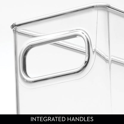 iDesign Stackable Fridge Bin with Handles - Ideal for Freezer or Pantry, Set of 2, Clear, Made in USA