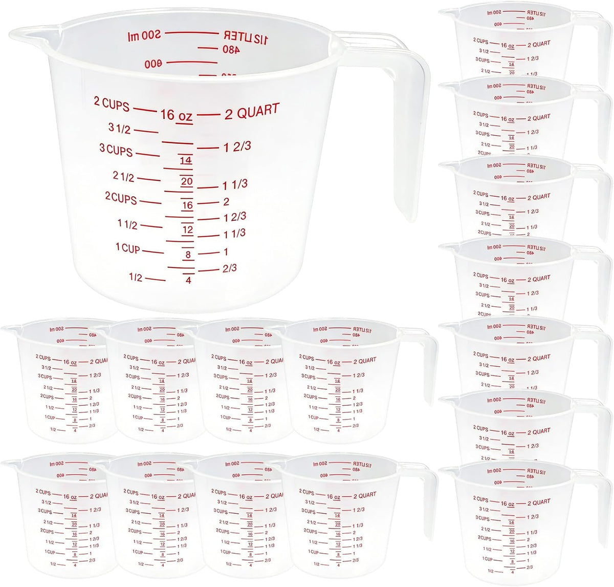 1 Cup/8 Oz Plastic Measuring Cups With Spout And Handle
