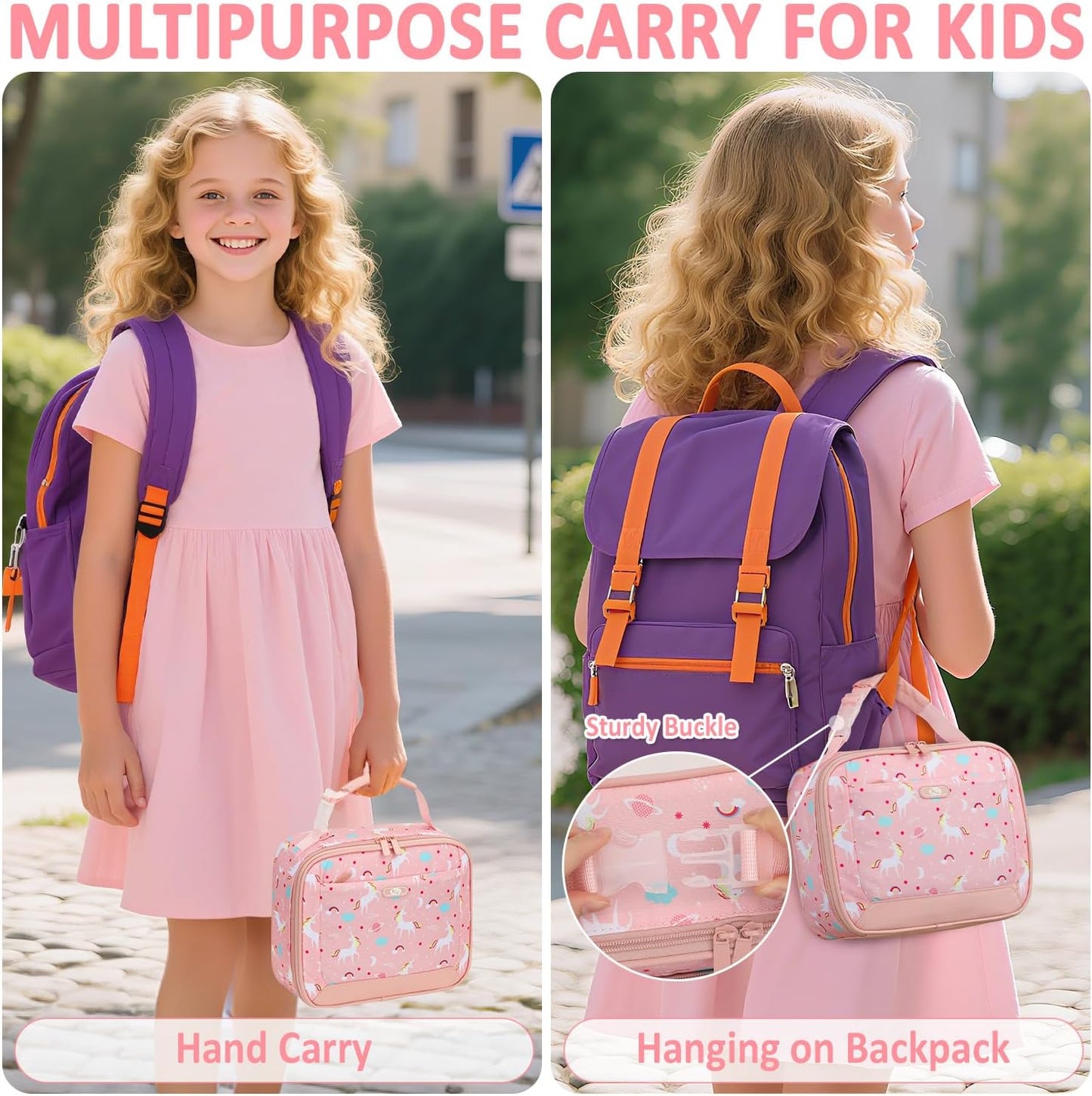 Lunch Box Kids Insulated Lunch Bag for Boys Girls Cute Reusable Lunch Tote Bag Waterproof Portable Thermal Lunch Box Kids for School Picnic Travel Black