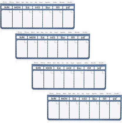 Juvale Dry Erase Weekly Calendar Magnet - Magnetic Calendar for Refrigerator - Dry Erase Weekly Planner - Desk Decor & Office Desk Accessories - 11"x 4.2", Pack of 4