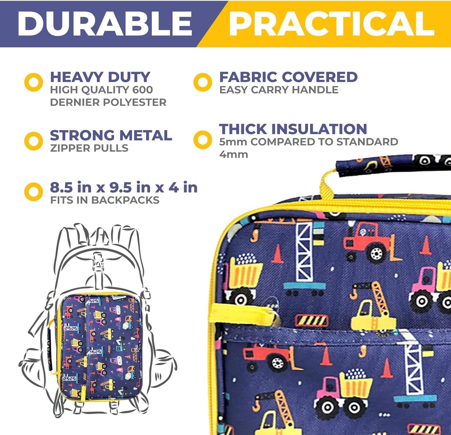 Bento Box with Stainless Steel Thermo, Insulated Lunch Bag, Ice Pack Set for Kids - 5 Compartments, Lunches or Snack Container for Girls, Toddlers Daycare Pre-School, Kindergarten Purple Unicorn