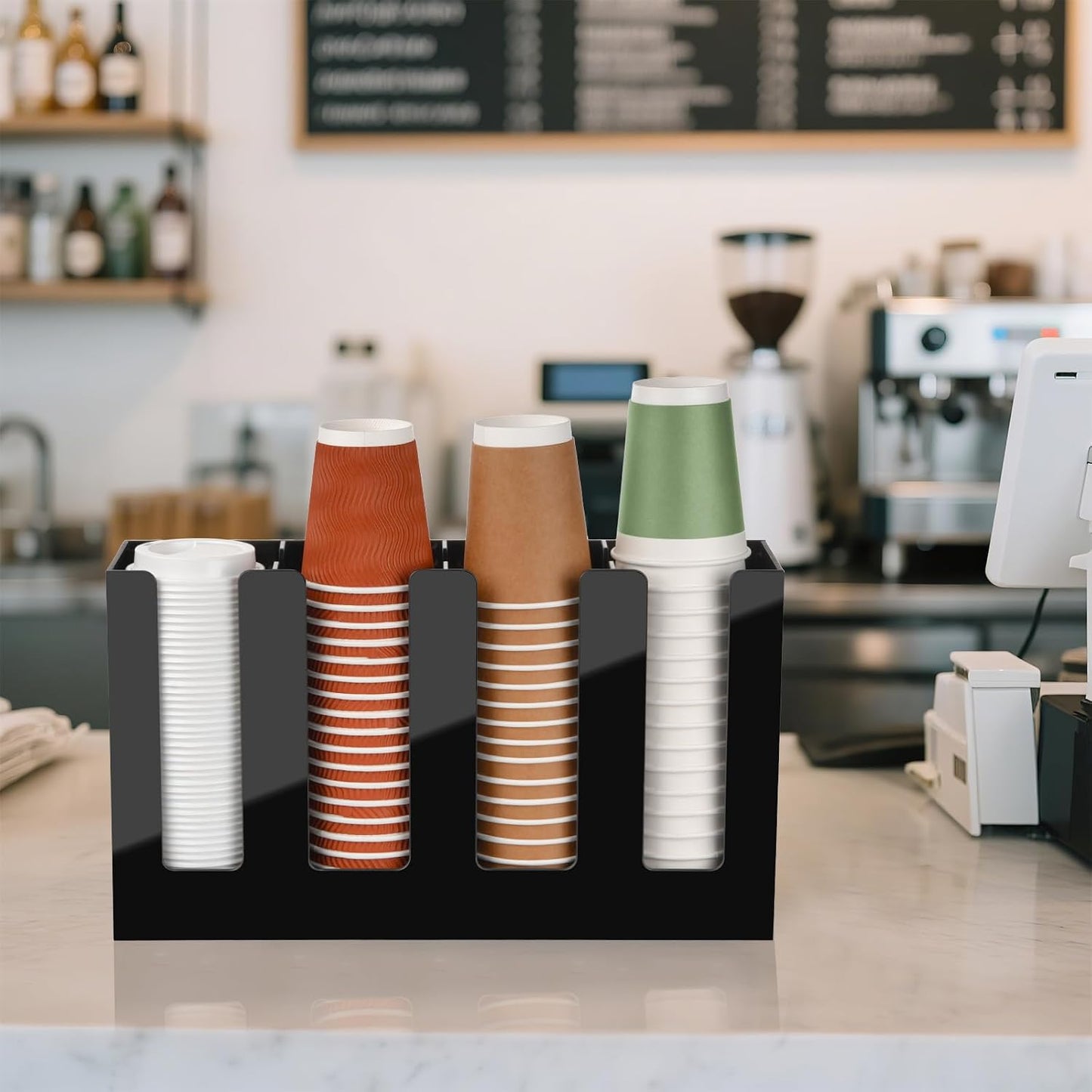 Coffee Cup Dispenser, Cup and Lid Organizer fits 5 to 16 oz Disposable Cups