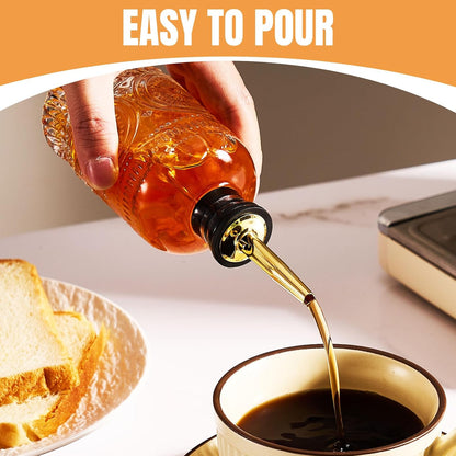 Baalaka Syrup Bottles, Glass Coffee Syrup Dispenser Set, 2-Pack, 7 oz Each