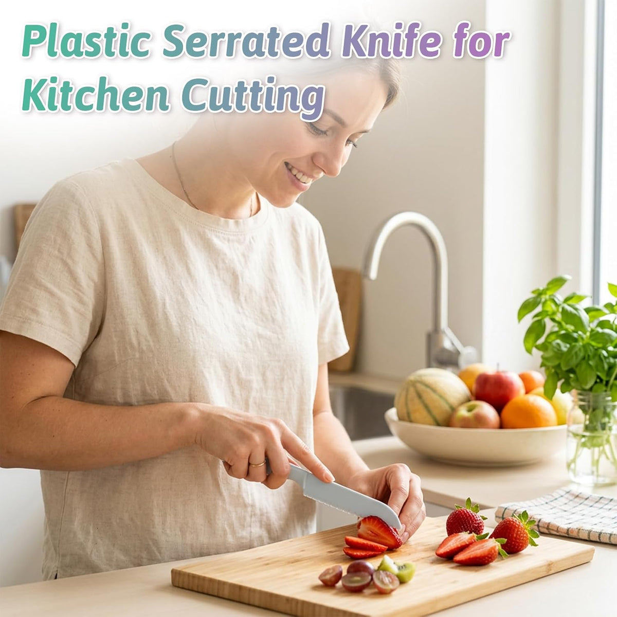 10 Pcs Lettuce Knife Cutter Set, 8.5 Inch Plastic Cake Knife