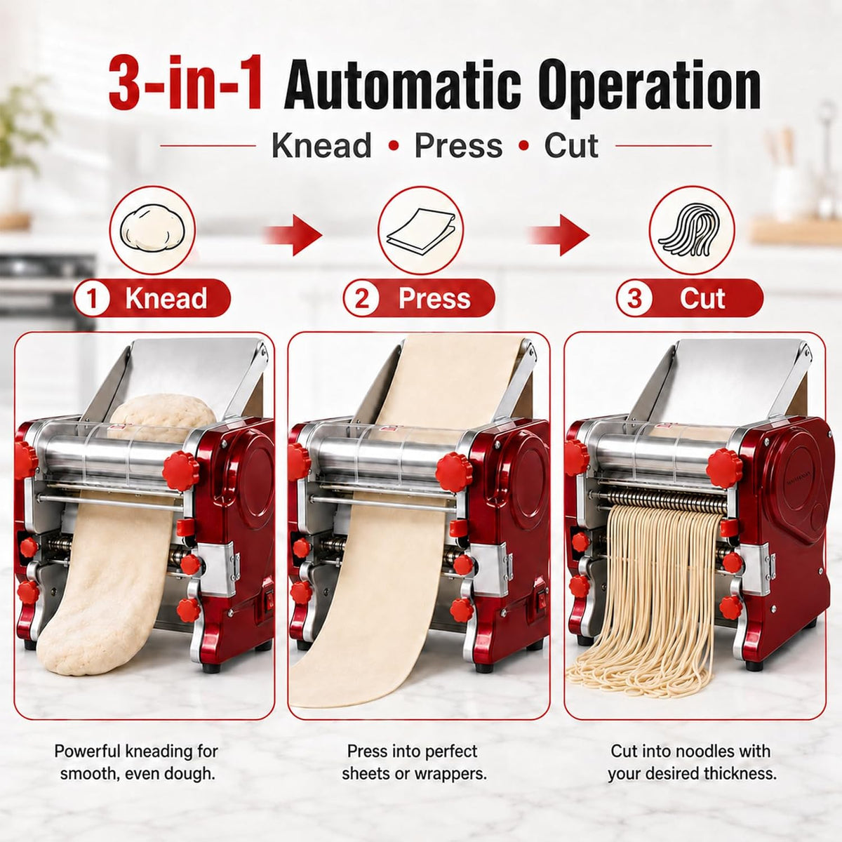 XINGYUEXUAN Pasta Maker Machine, Manual Noodle Maker, 2mm & 4mm Cutters