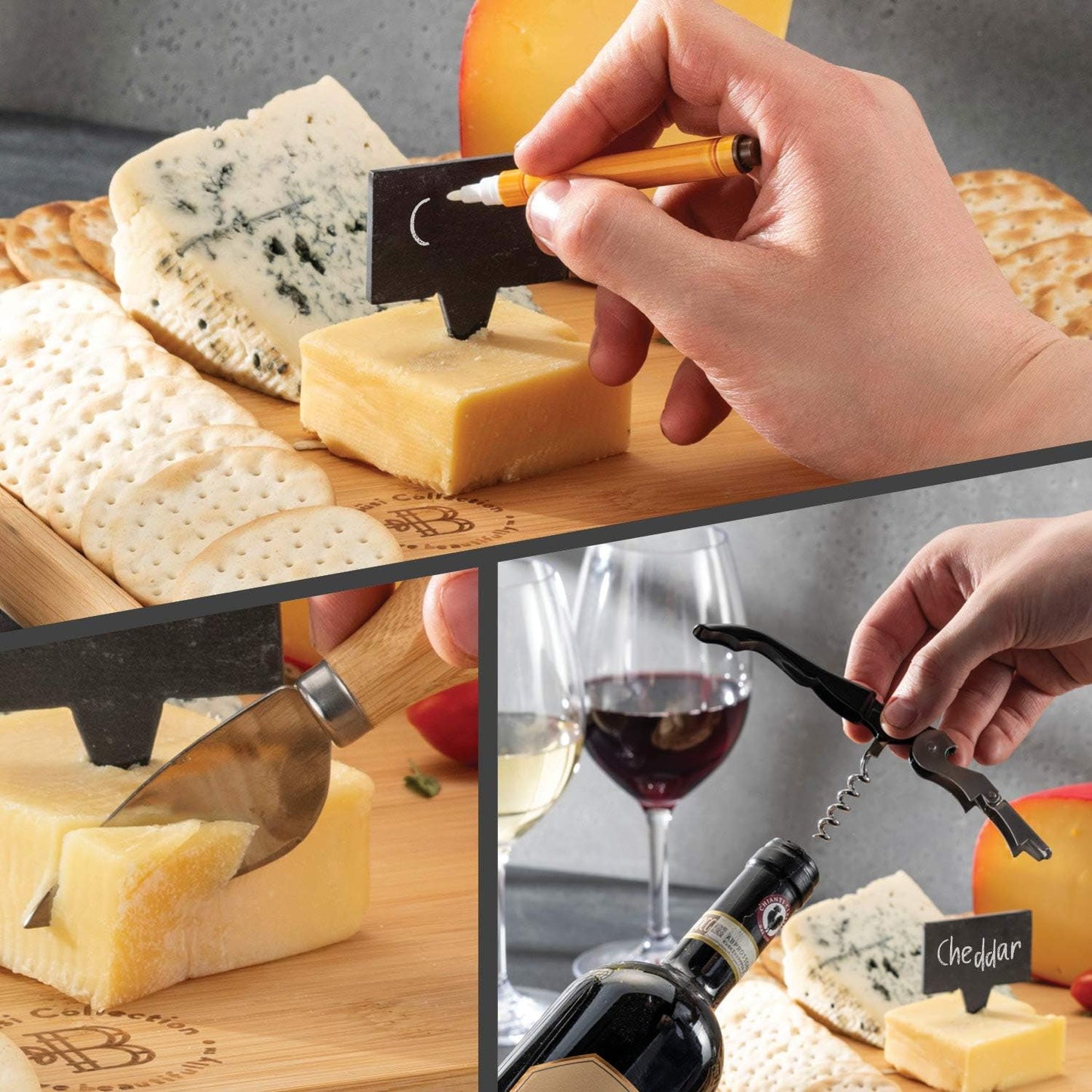Personalized Charcuterie Board Gift Set - Custom Engraved Bamboo Cheese Board with Knife Set - Personalized Gifts for Wedding Anniversary Bridal Shower Engagement Birthday Housewarming Couples Women