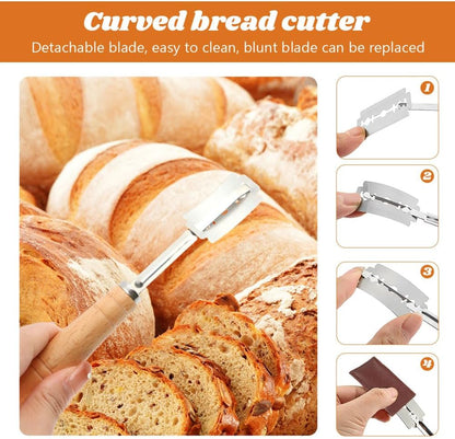 Sourdough Bread Baking Tool Set -Danish Dough Whisk Set of 6 Pieces