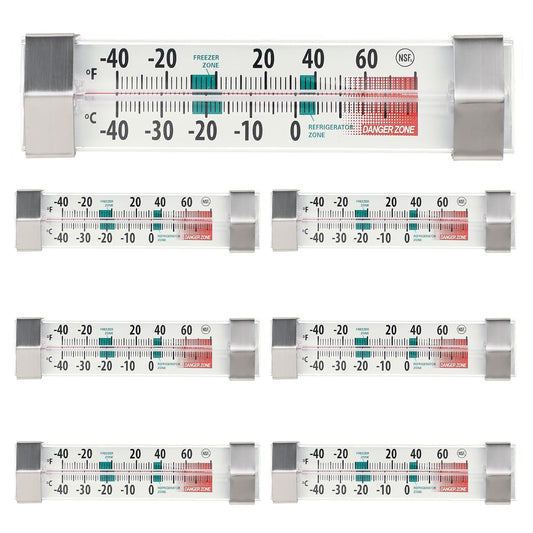 6 Pack Fridge Refrigerator Freezer Thermometer, Waterproof Analog, Large Dial, Accurate, Easy to Read, Wide Range -40°F to 80°F for Kitchen, Restaurant, Cooler, Lab, Industrial Use