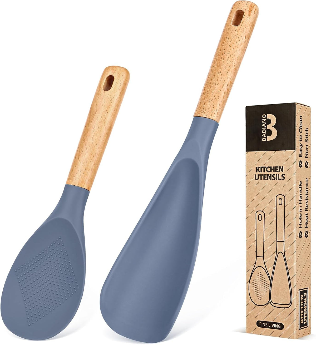 Badiano Cooking Spoon and Rice Scooper for Nonstick Cookware,Multi-function