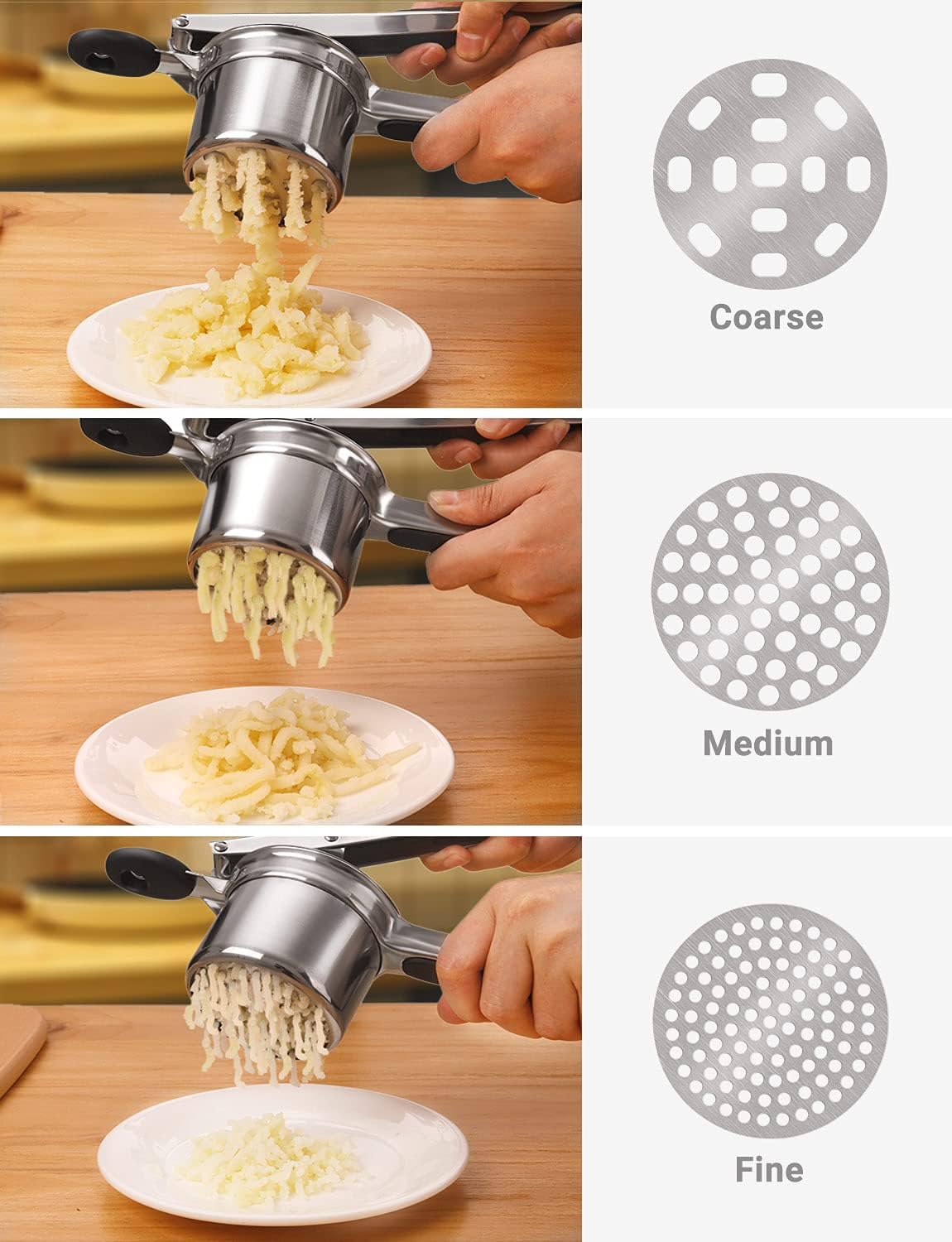 Potato Ricer, Stainless Steel Fruit and Vegetables Masher